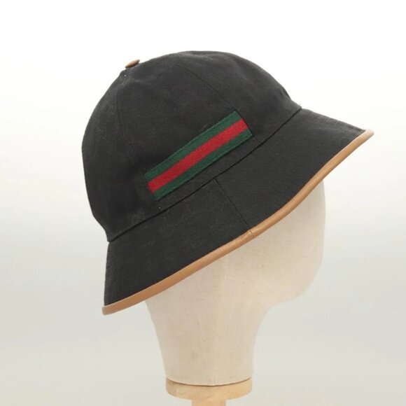 GUCCI GG Canvas Sherry Line Web Bucket Hat Hat Black main image 14